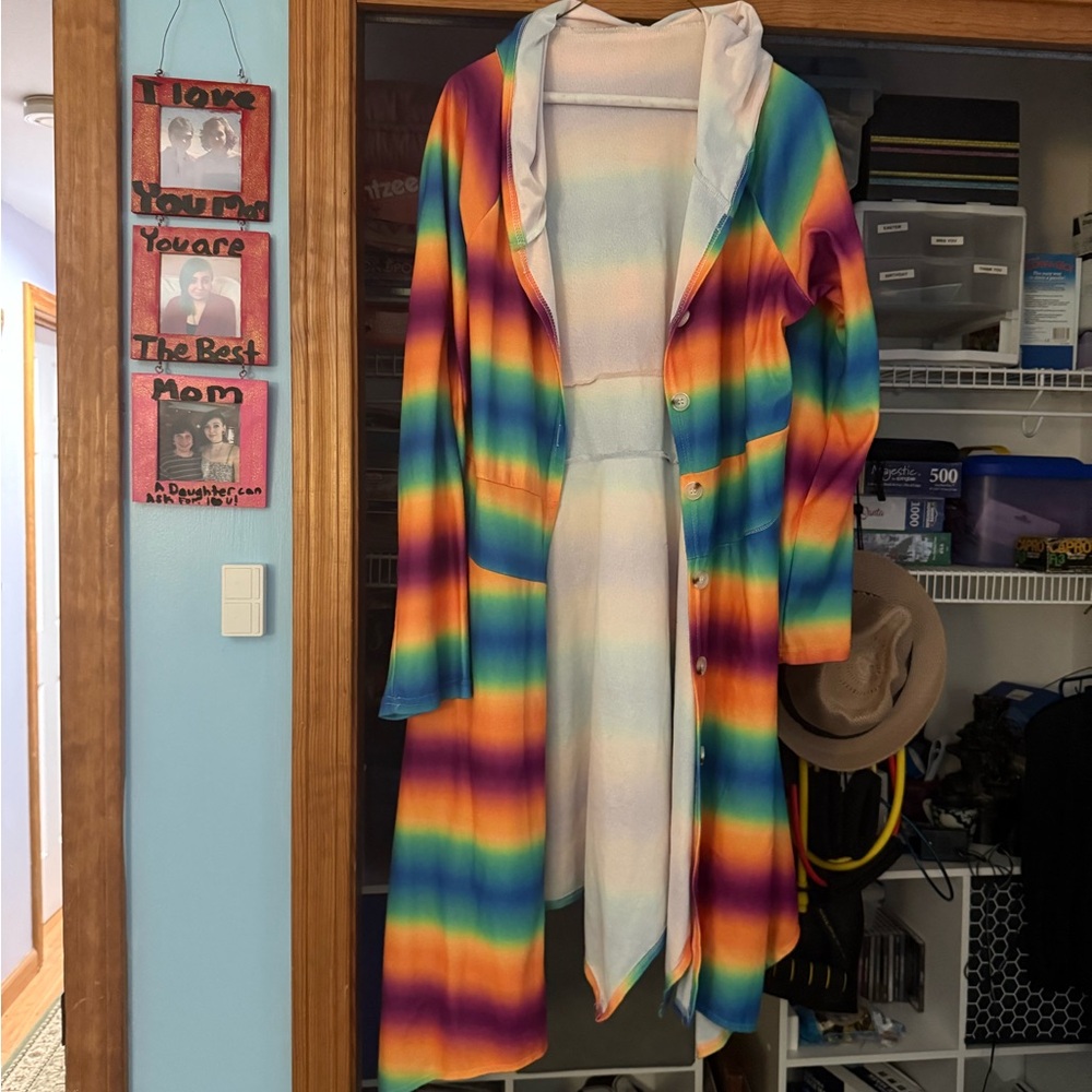Rainbow Striped Women's Coat